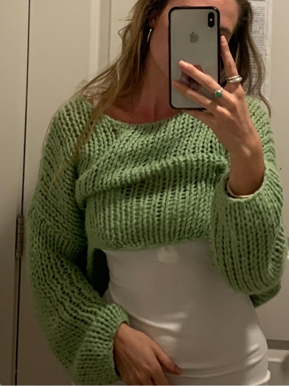 Amuse Society desert skies knit green sweater